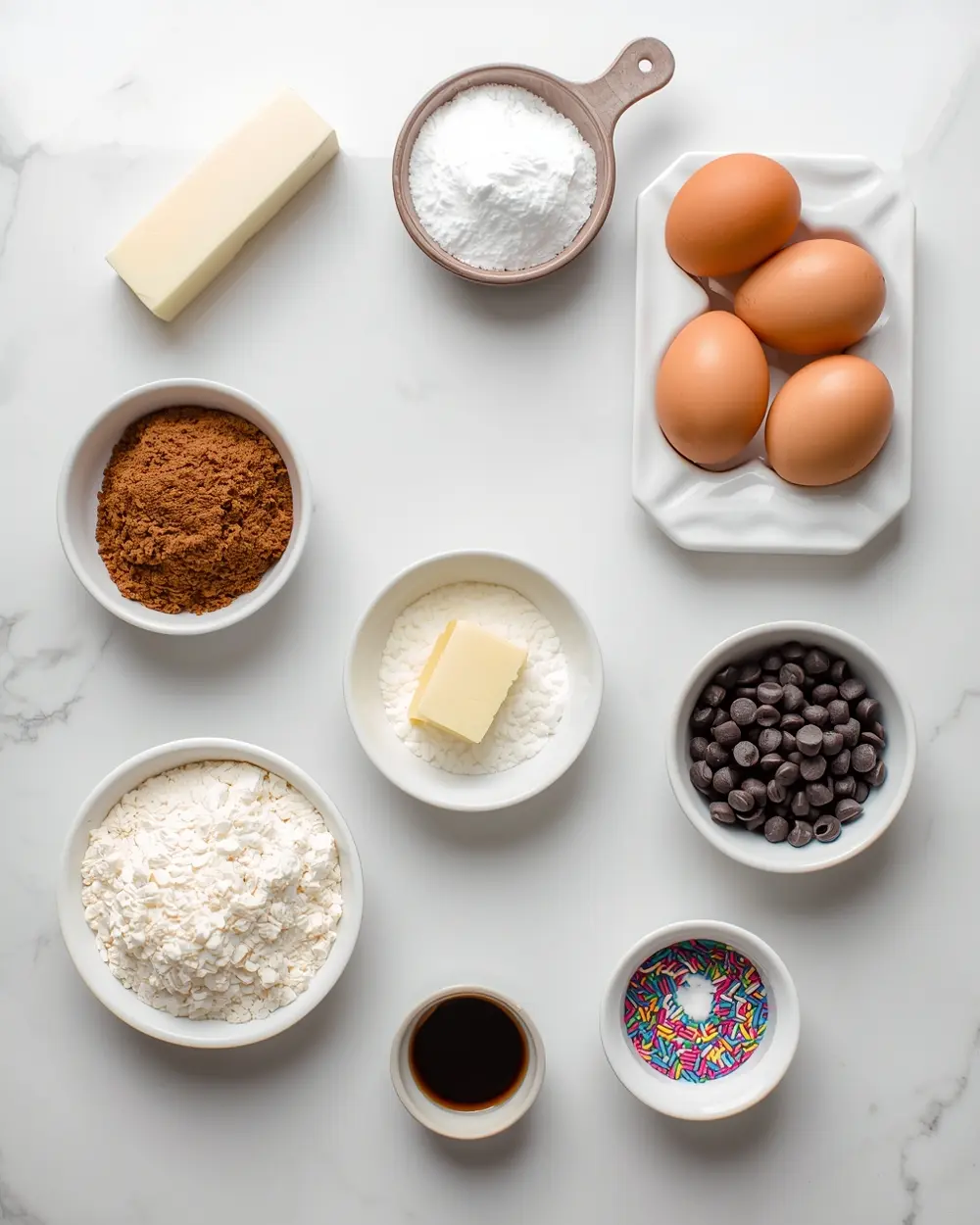 Ingredients for patriotic brownie bites