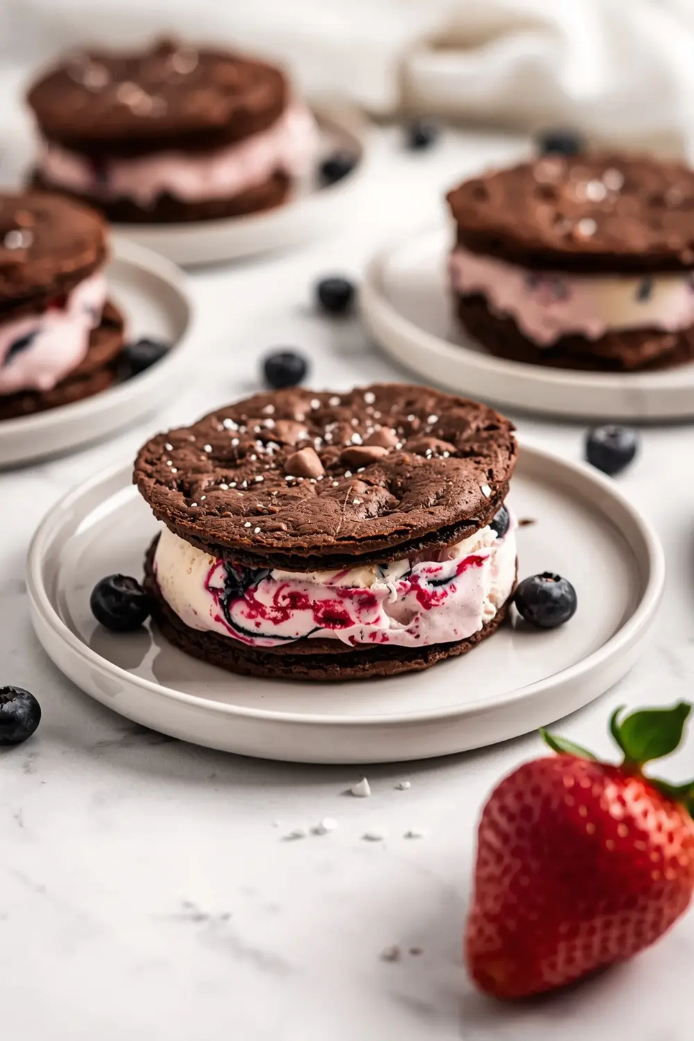 patriotic brownie ice cream sandwiches