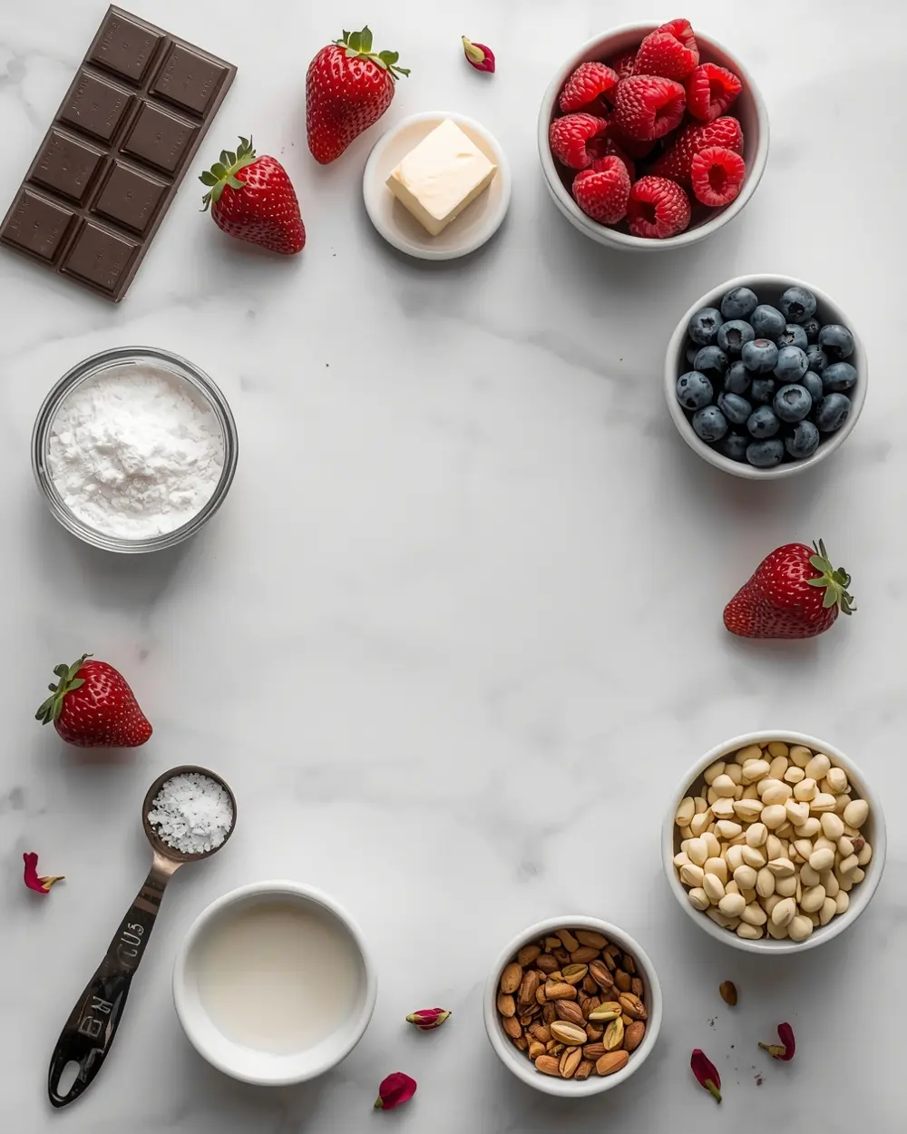 Ingredients for patriotic chocolate bark summer