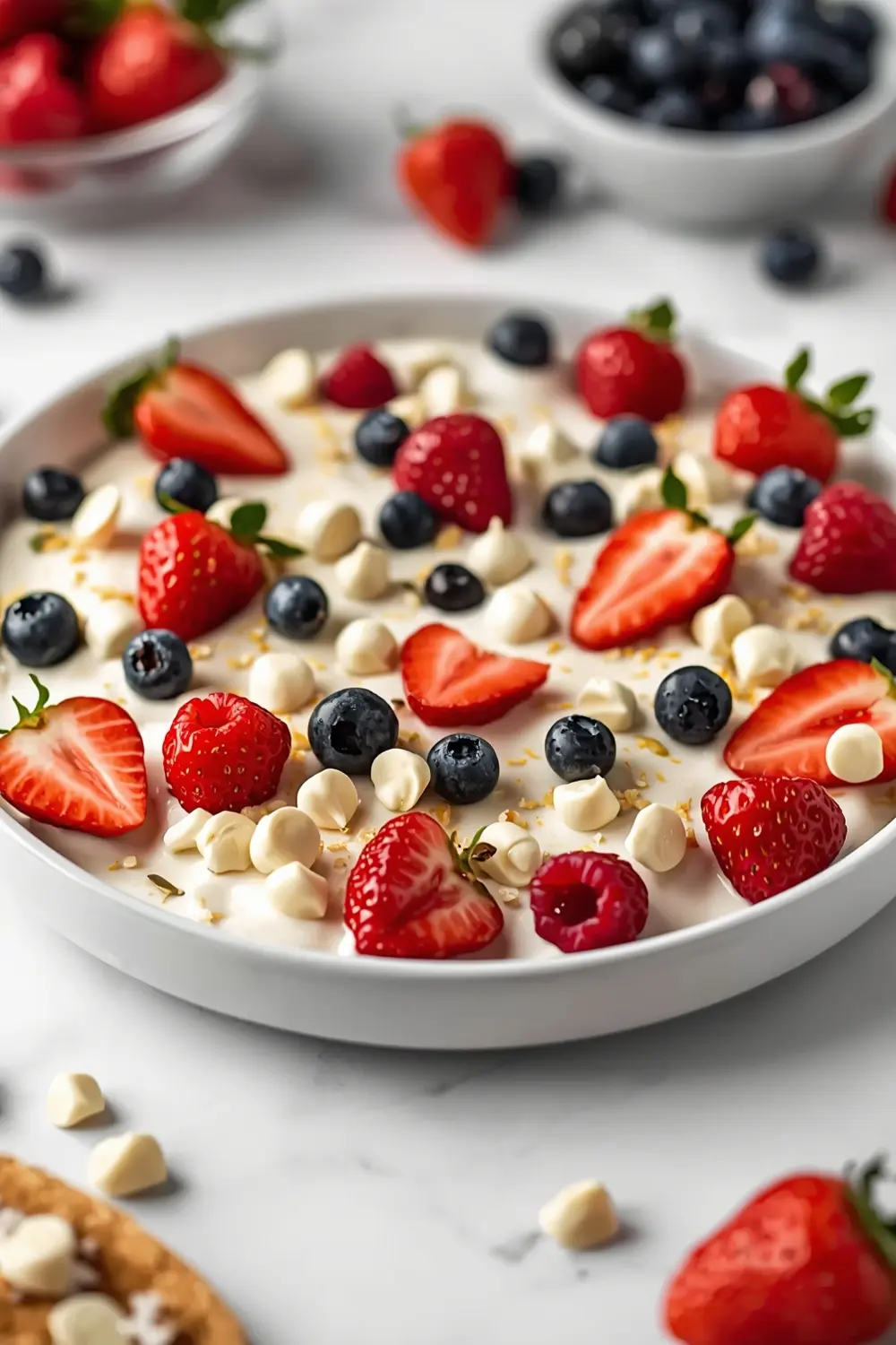 patriotic frozen yogurt bark