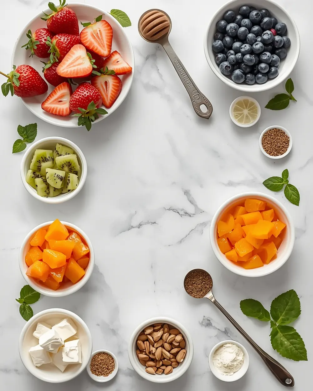 Ingredients for patriotic fruit platter