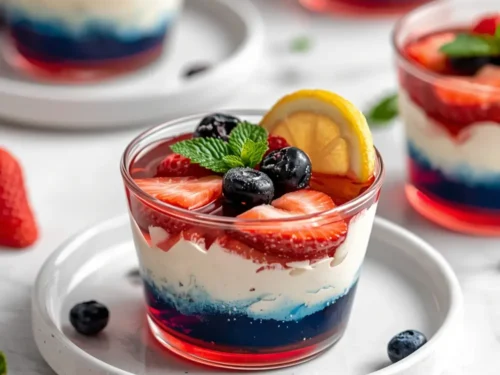 patriotic layered jello cups