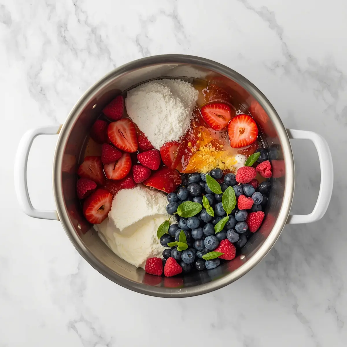 Cooking instructions for patriotic layered jello cups