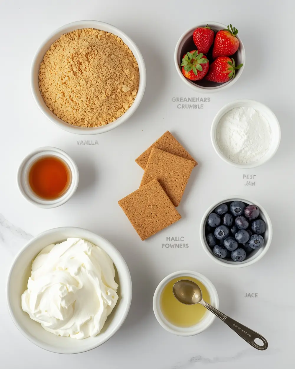 Ingredients for patriotic no bake cheesecake