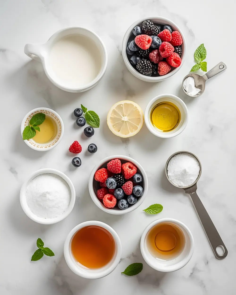 Ingredients for patriotic panna cotta