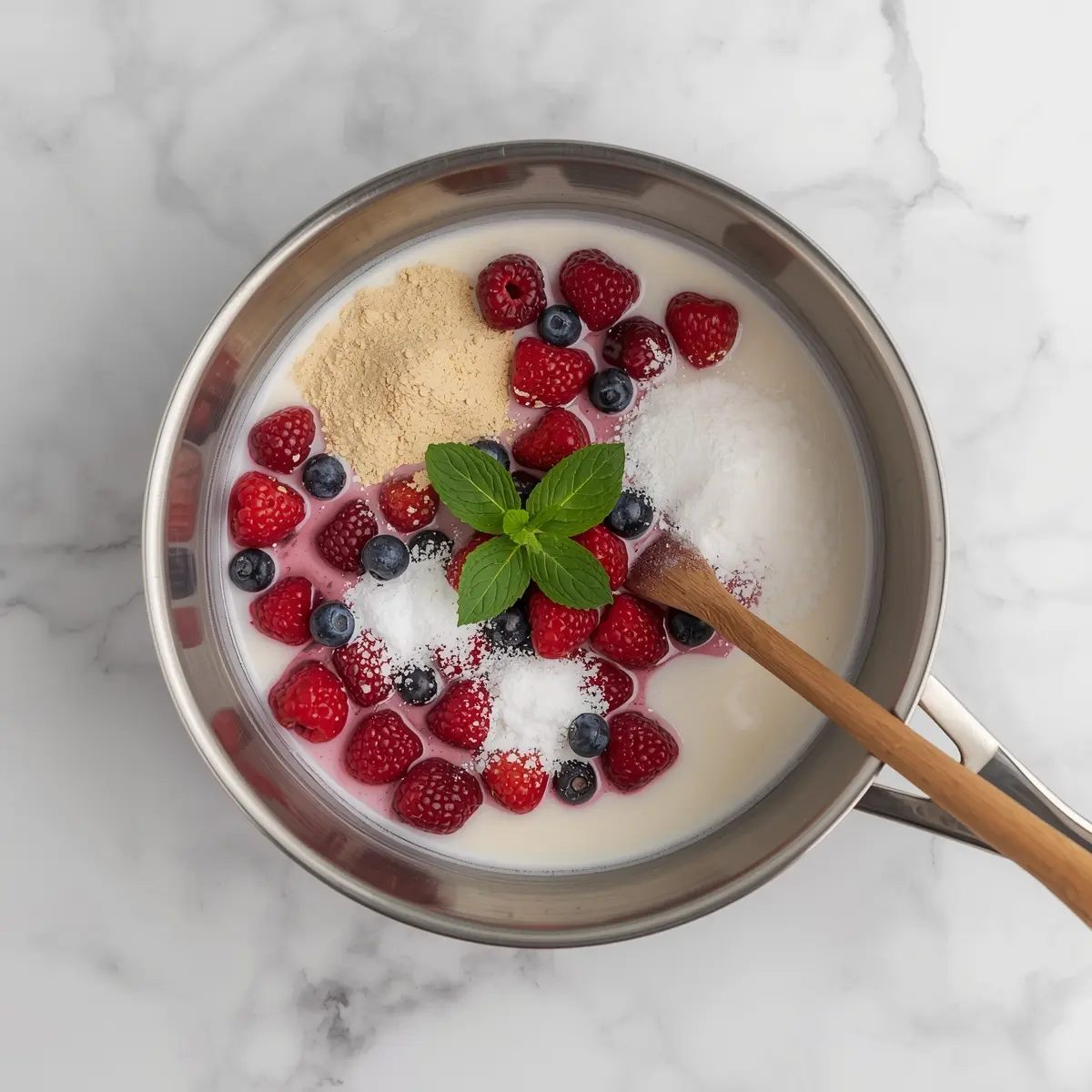 Cooking instructions for patriotic panna cotta