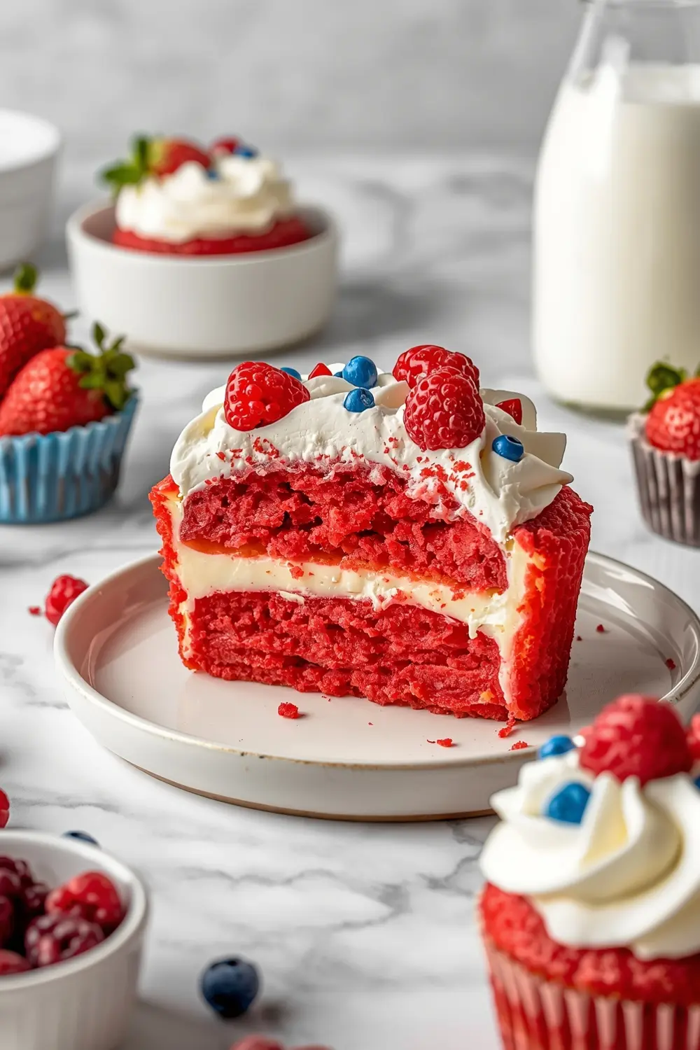 patriotic pull apart cupcake cake