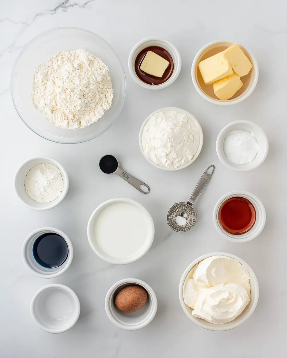 Ingredients for patriotic pull apart cupcake cake