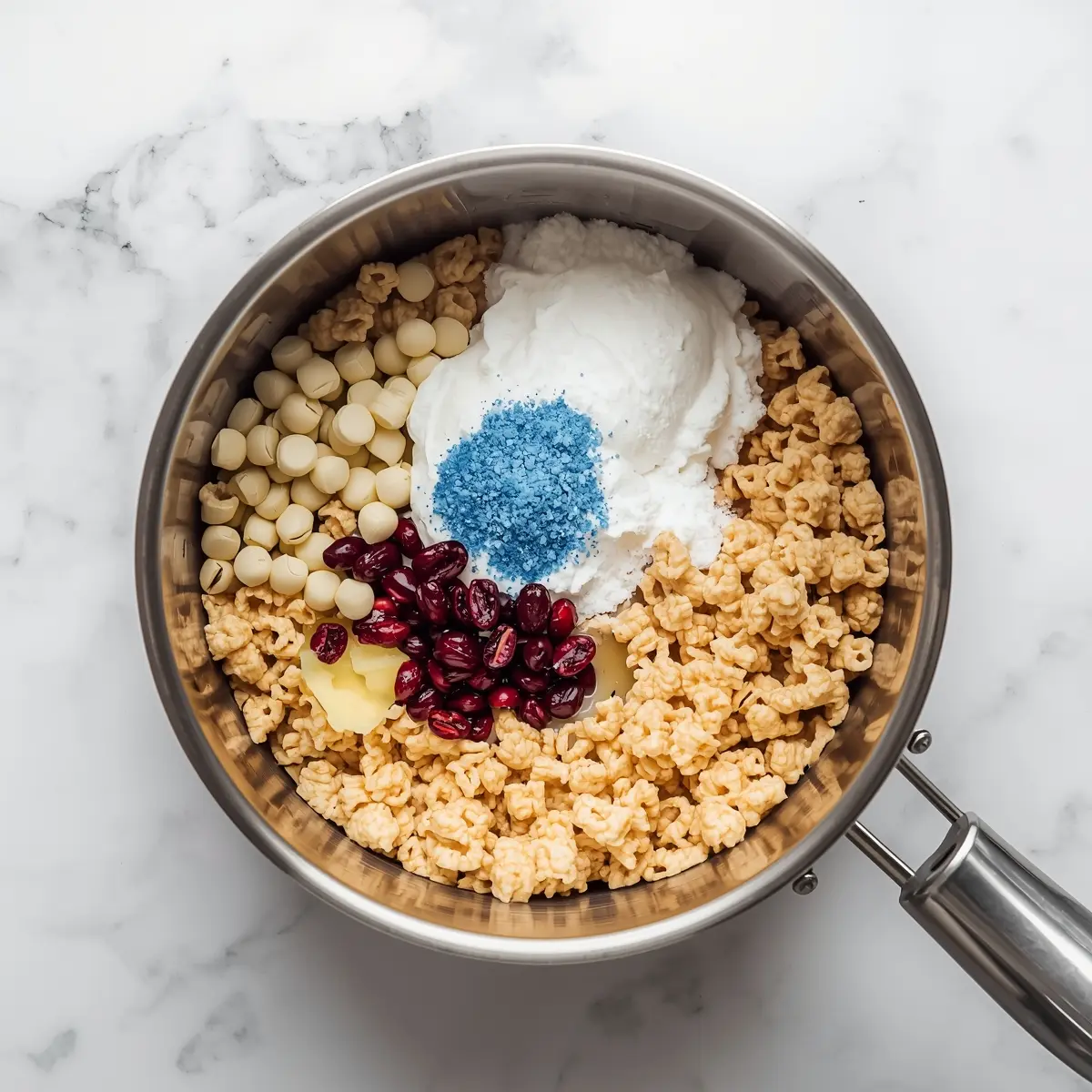 Cooking instructions for patriotic rice krispie treats