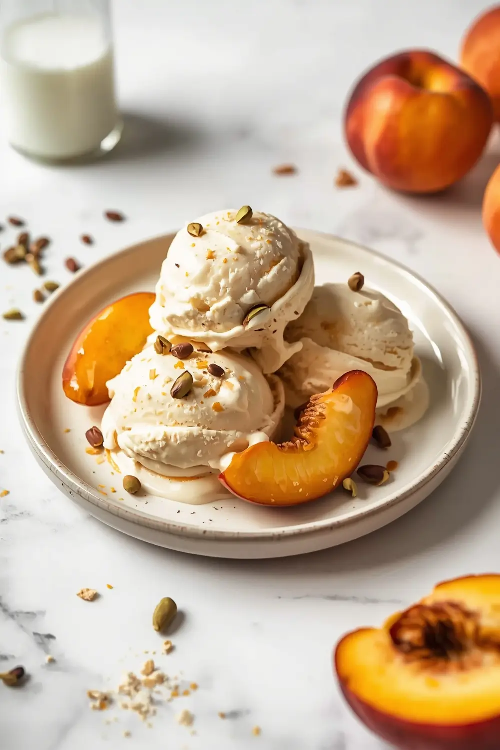 peach ice cream no machine