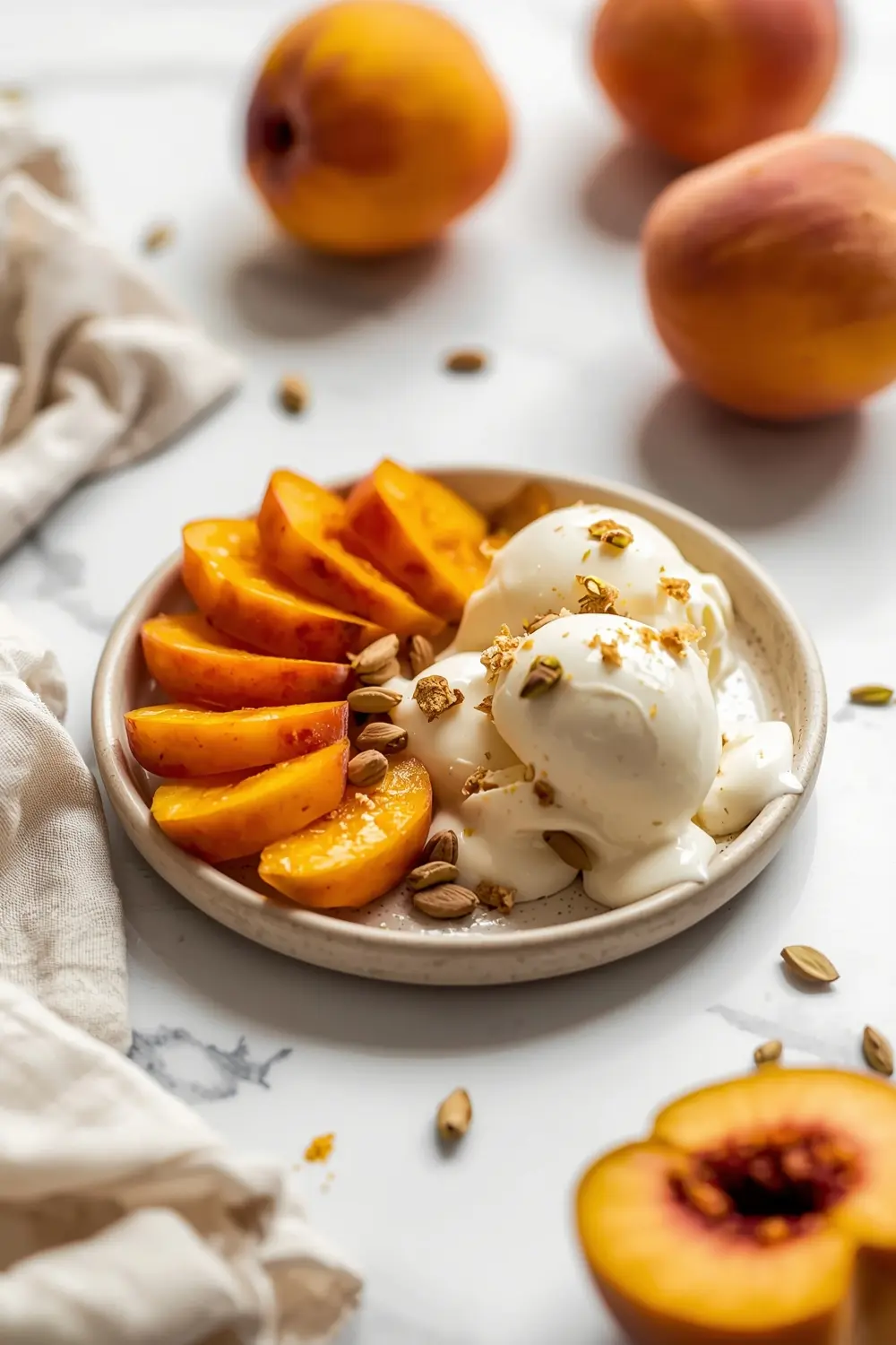peach ice cream no machine