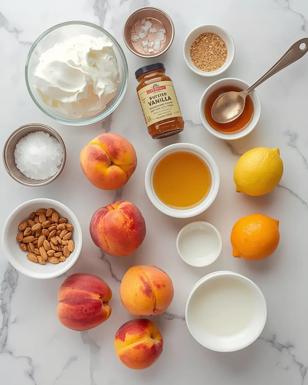Ingredients for peach ice cream no machine