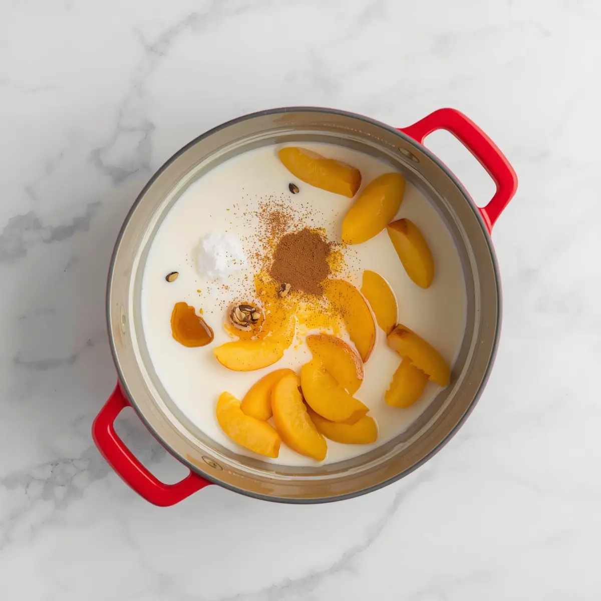 Cooking instructions for peach ice cream no machine