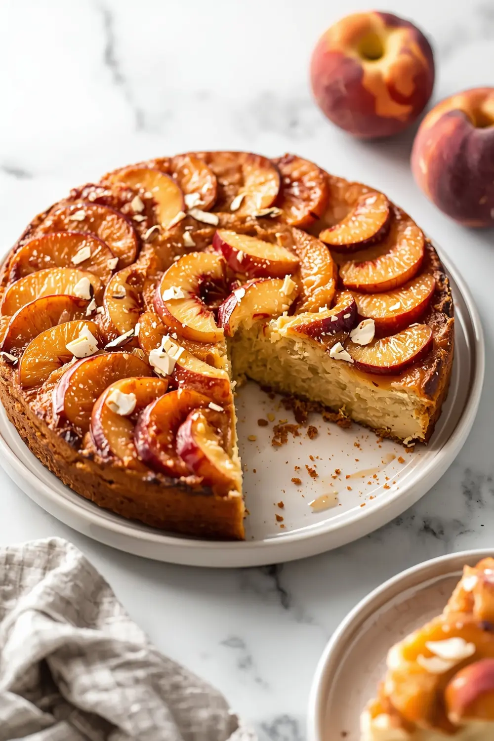peach upside down cake