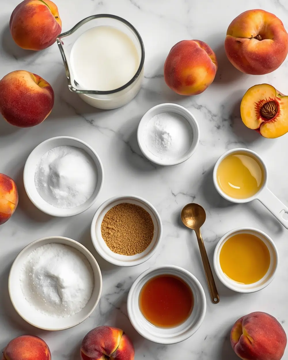 Ingredients for peaches cream popsicles
