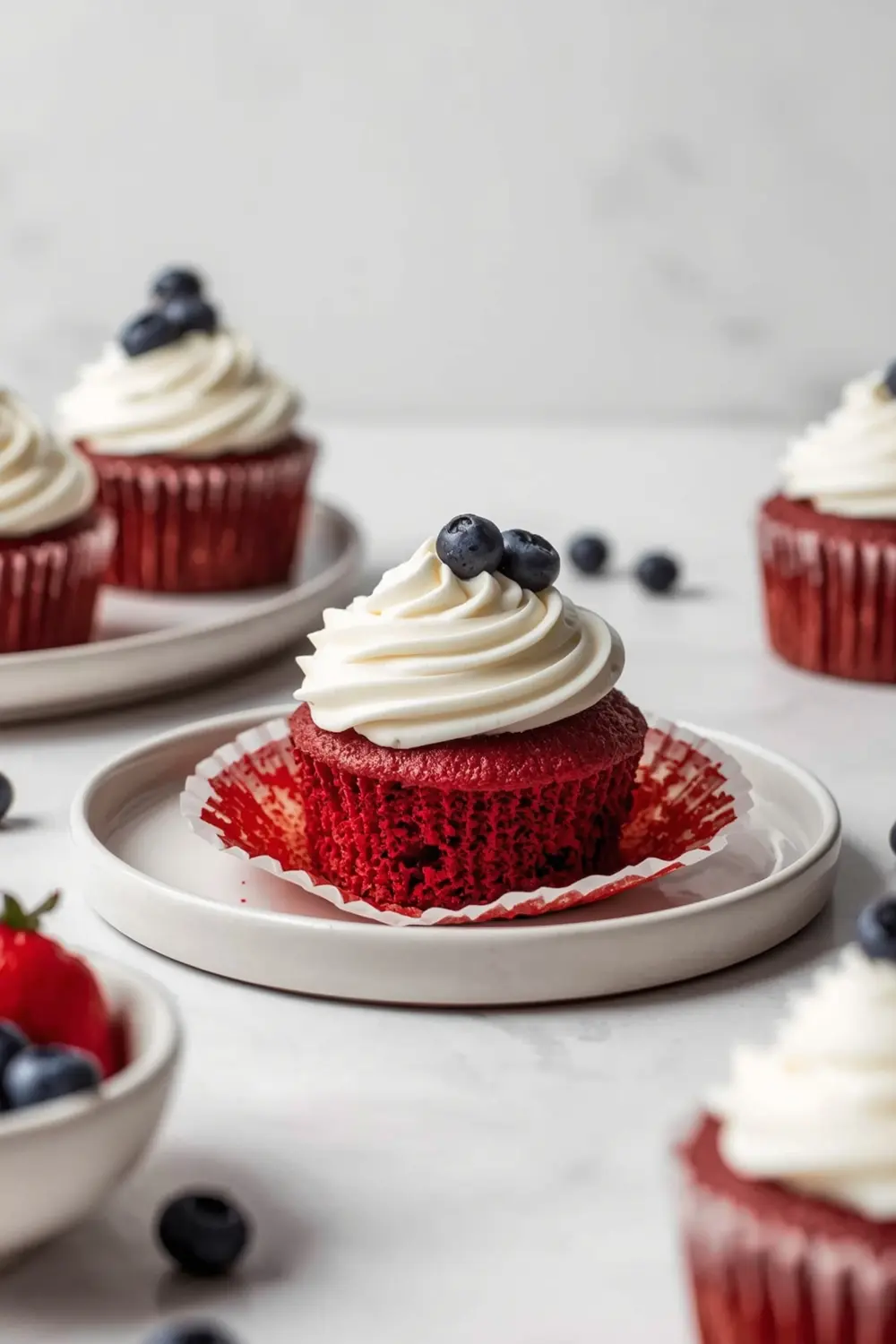 red velvet cupcakes patriotic
