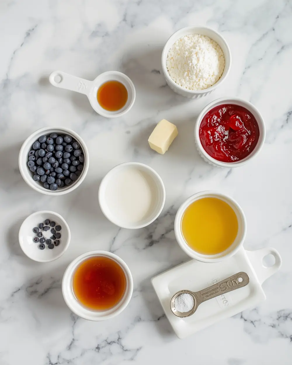 Ingredients for red white blue rocket pops