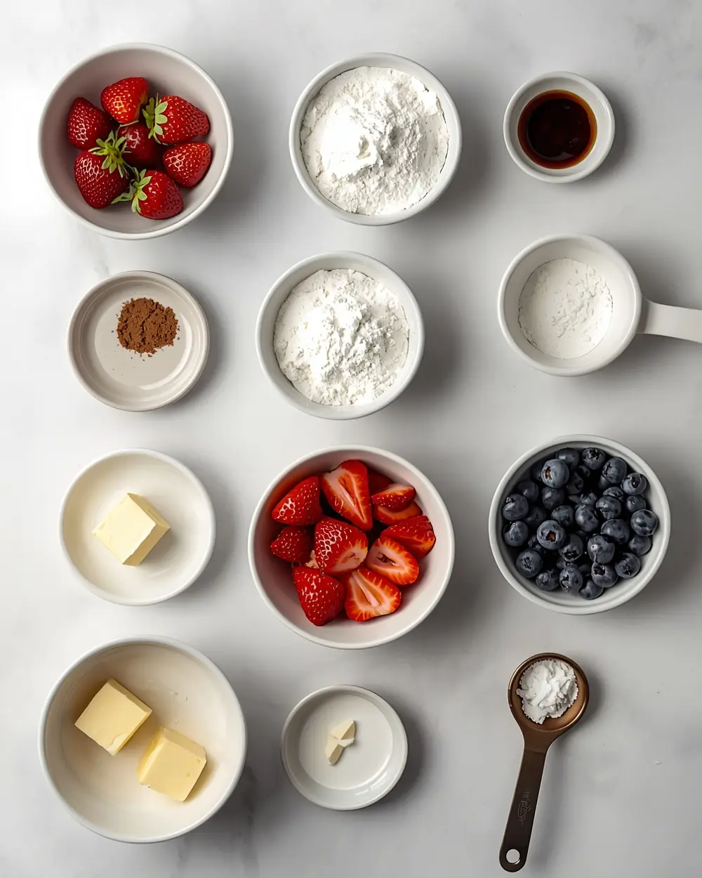 Ingredients for red white blue trifle