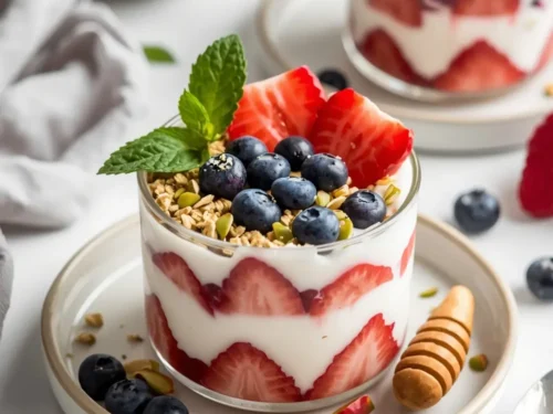 red white blue yogurt parfaits