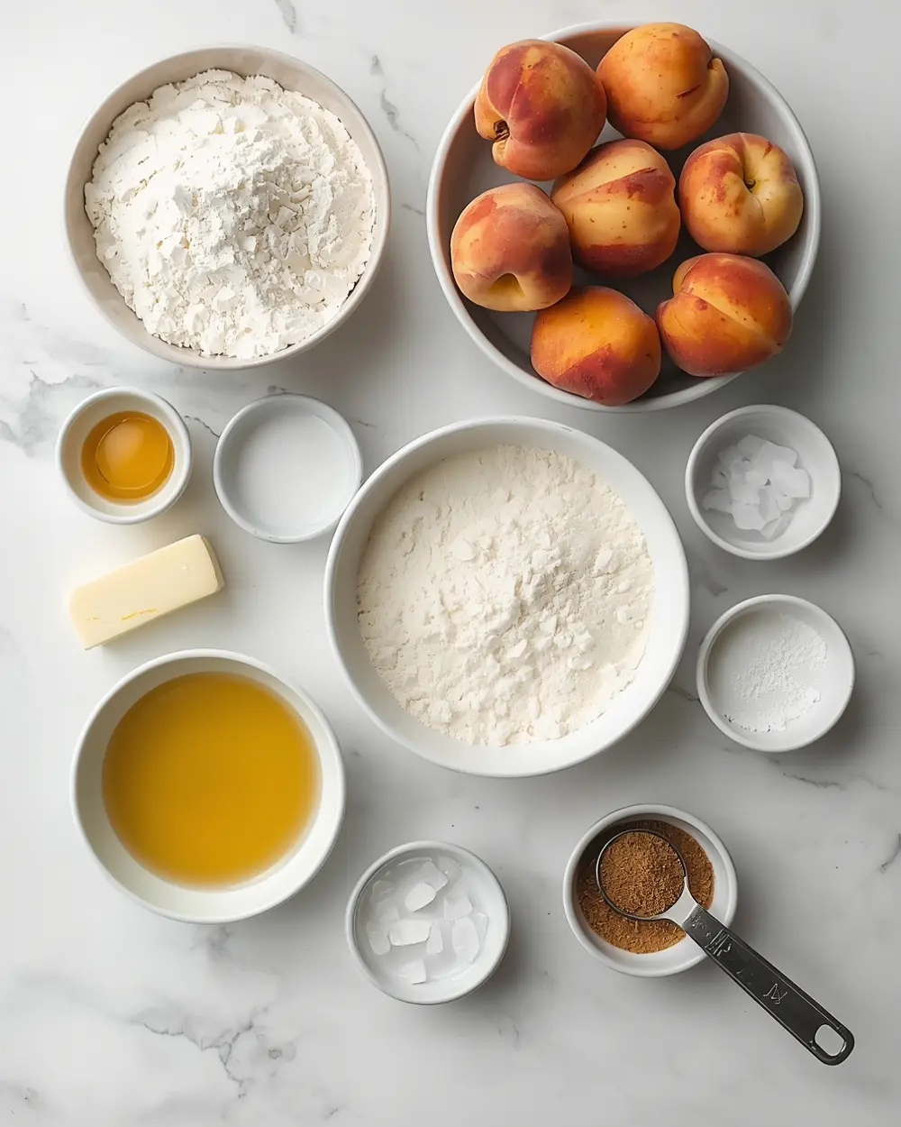 Ingredients for rustic peach galette