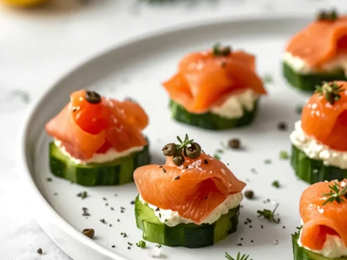 smoked salmon cucumber bites