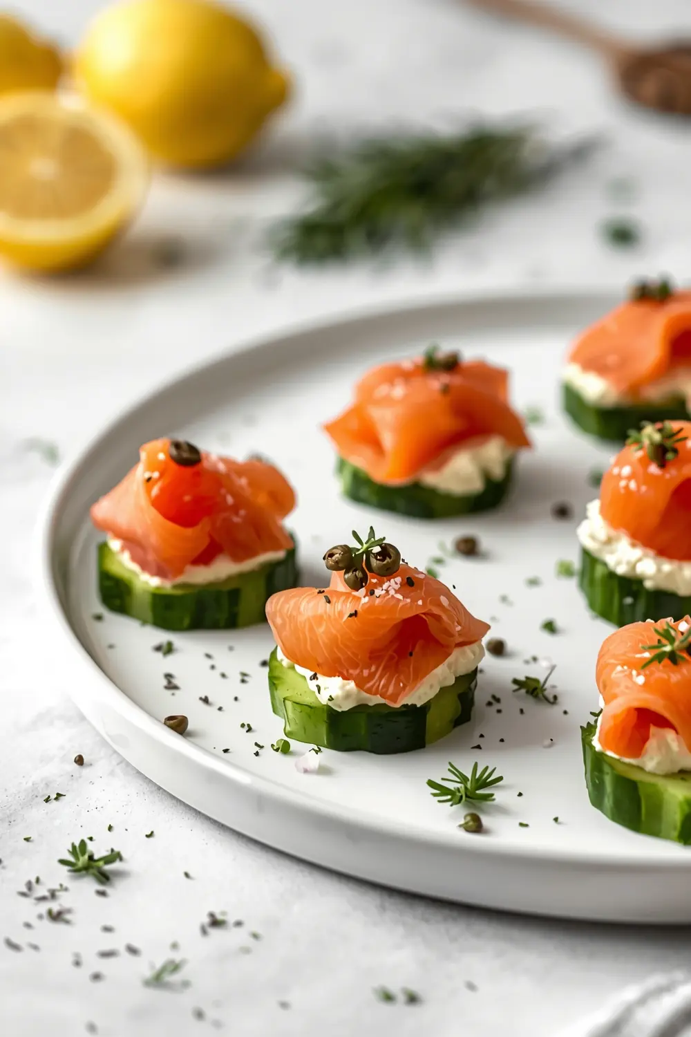 smoked salmon cucumber bites
