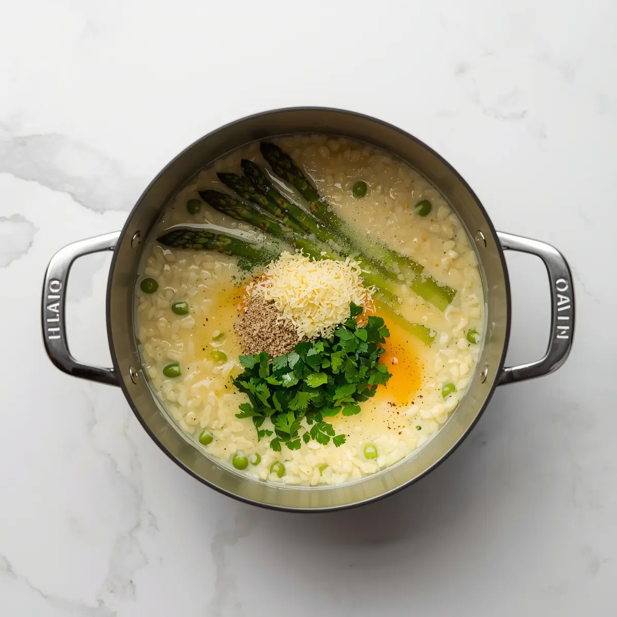 Cooking instructions for spring asparagus risotto