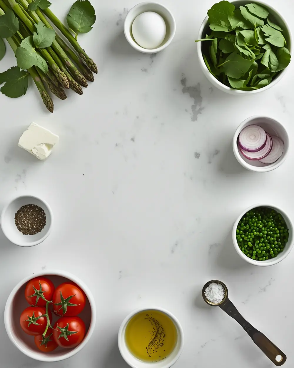Ingredients for spring herb frittata