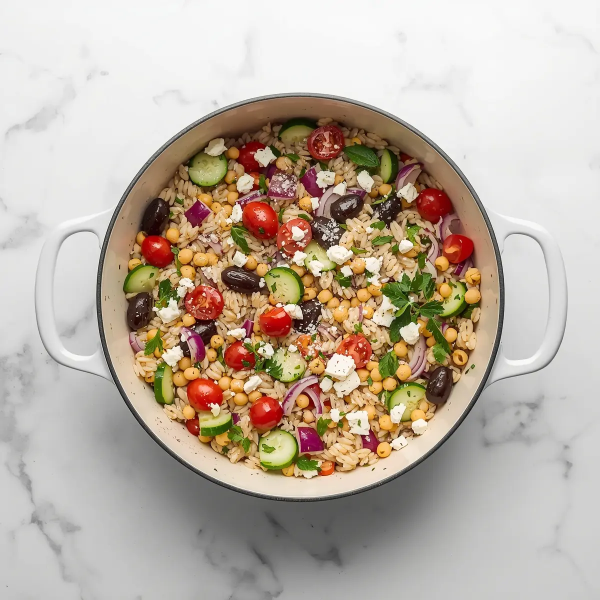 Cooking instructions for spring orzo salad