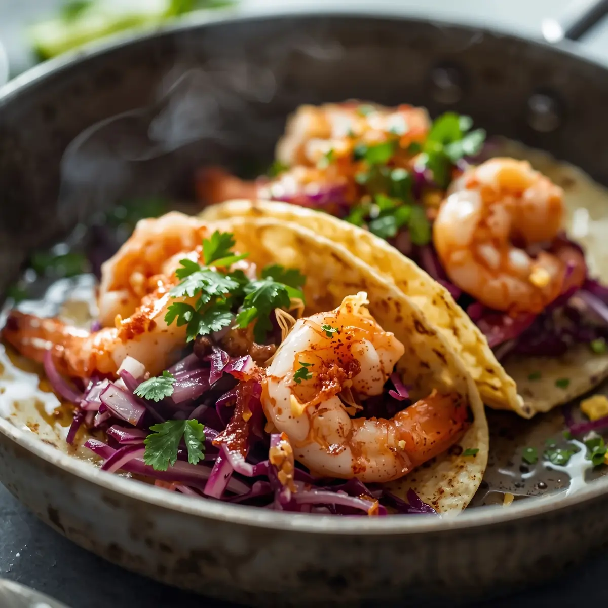 Cooking instructions for spring shrimp tacos