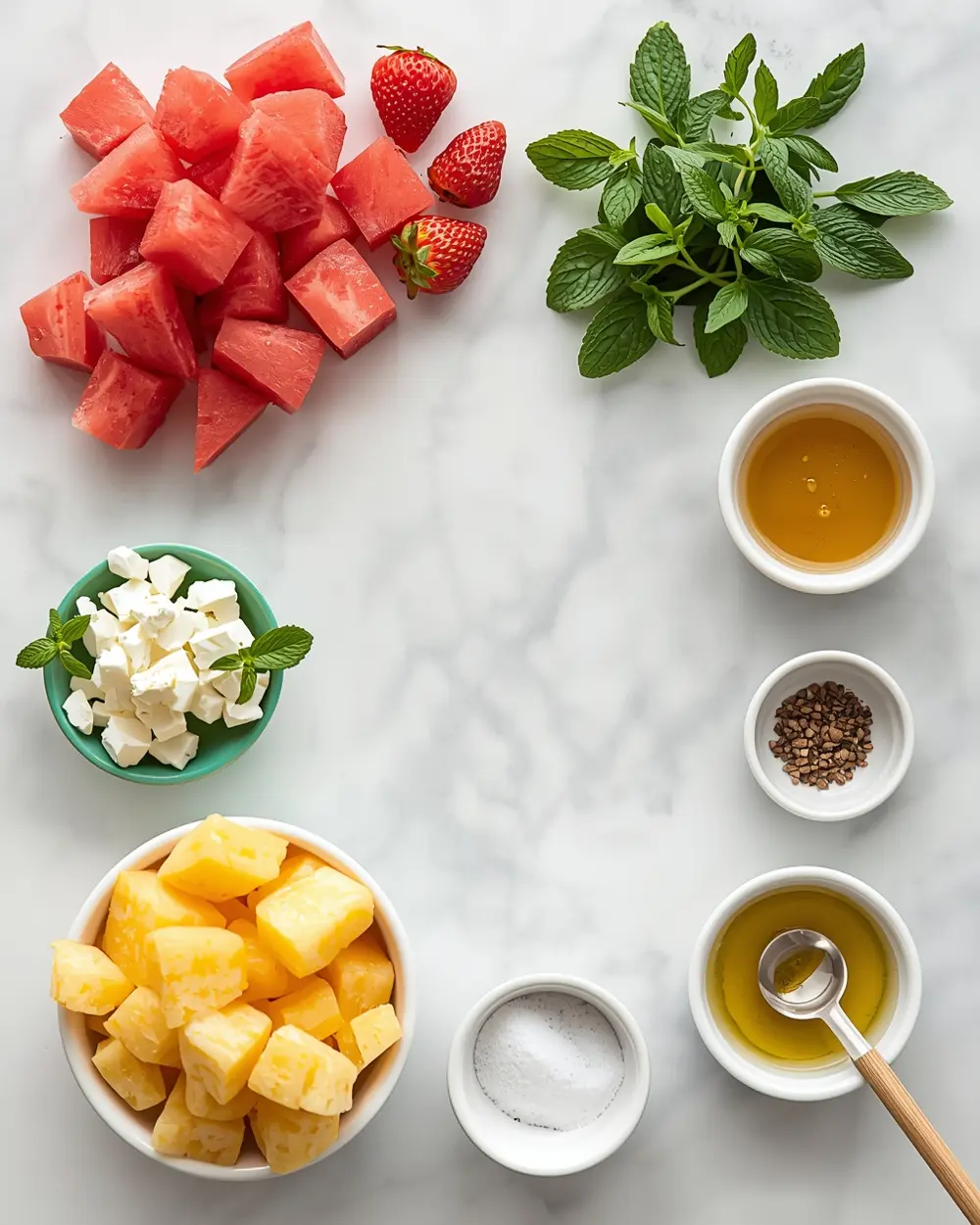Ingredients for star watermelon skewers