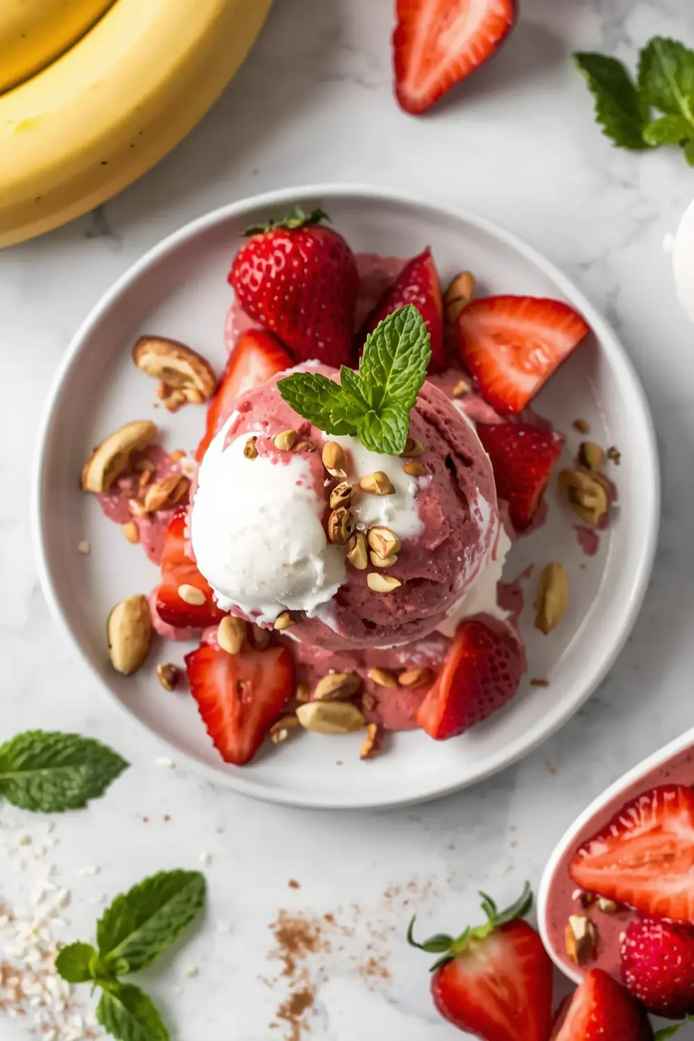 strawberry banana nice cream