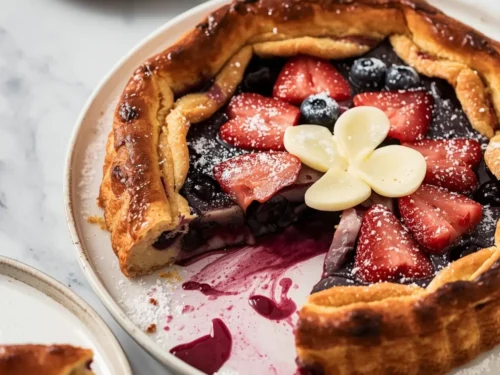 strawberry blueberry clafoutis