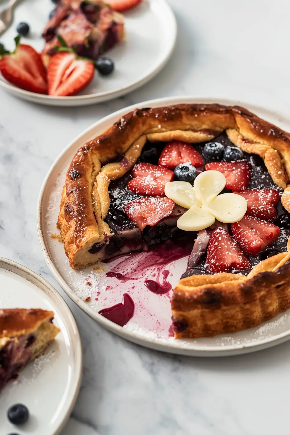 strawberry blueberry clafoutis