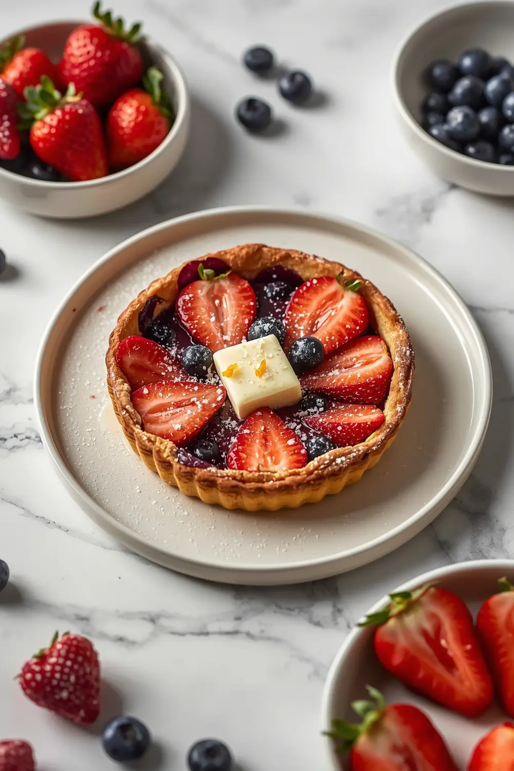 strawberry blueberry clafoutis