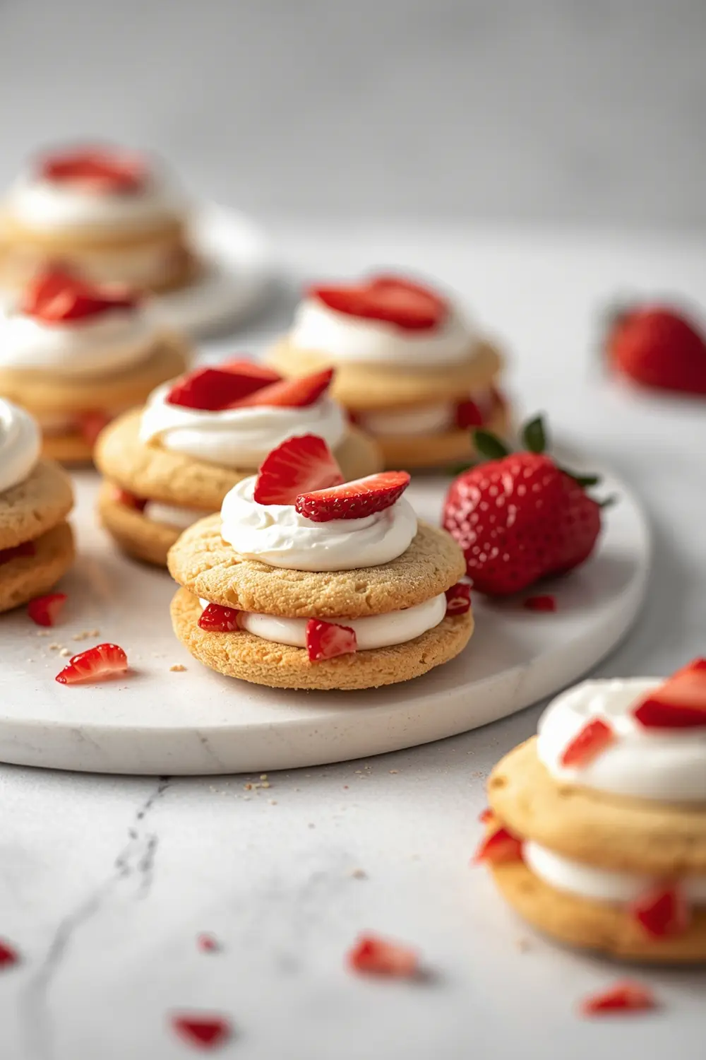 strawberry cheesecake stuffed cookies