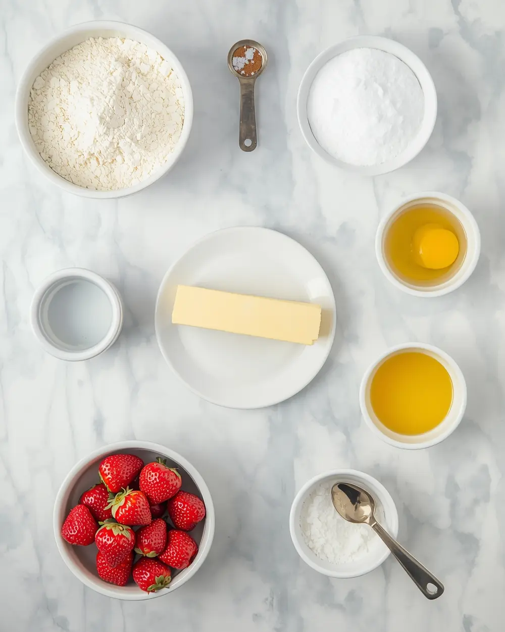 Ingredients for strawberry galette buttery