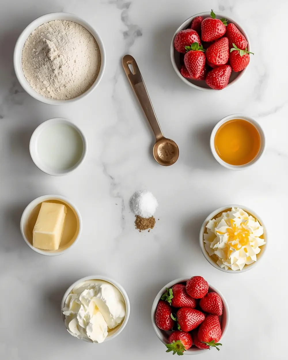 Ingredients for strawberry lemonade layer cake