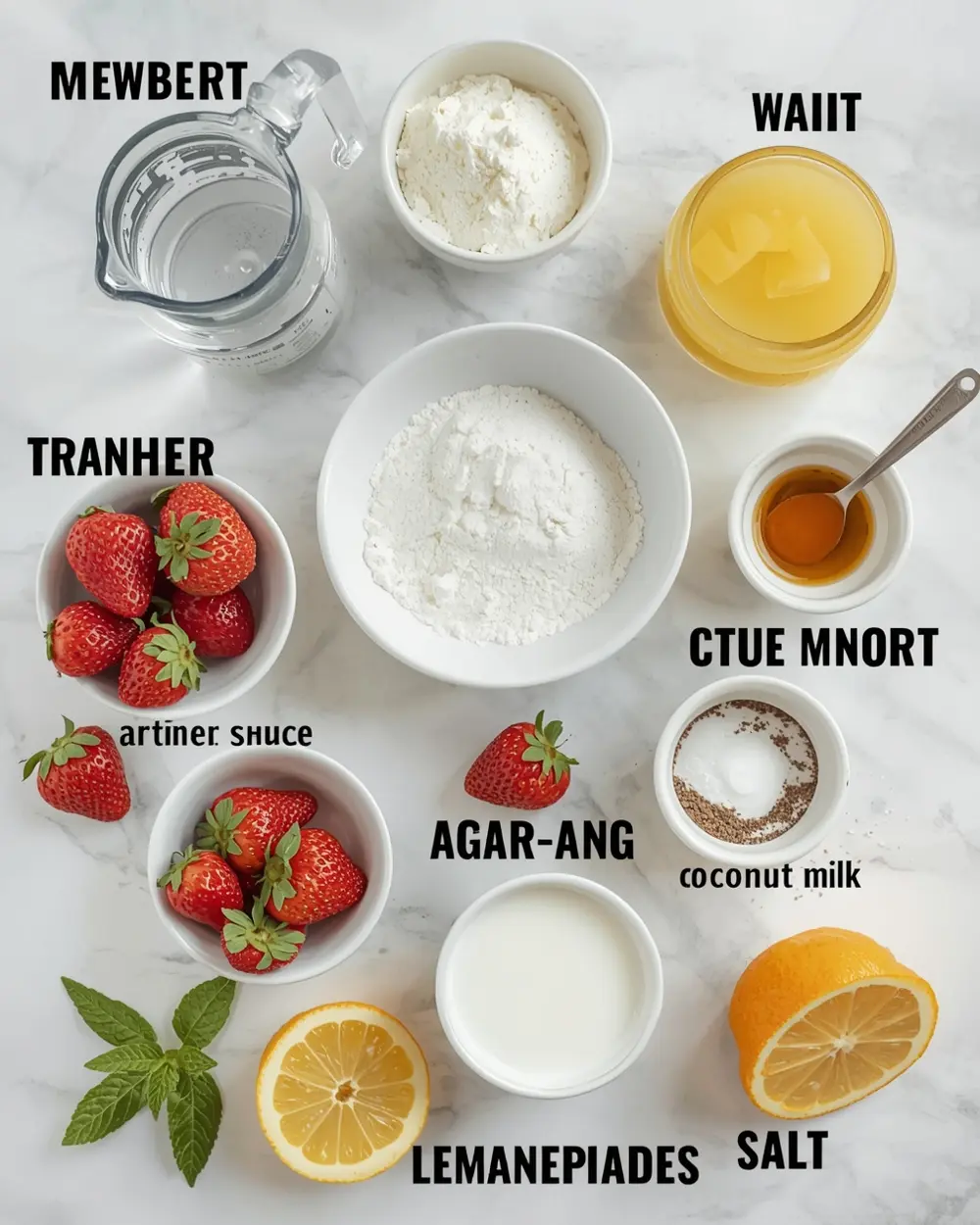 Ingredients for strawberry lemonade popsicles