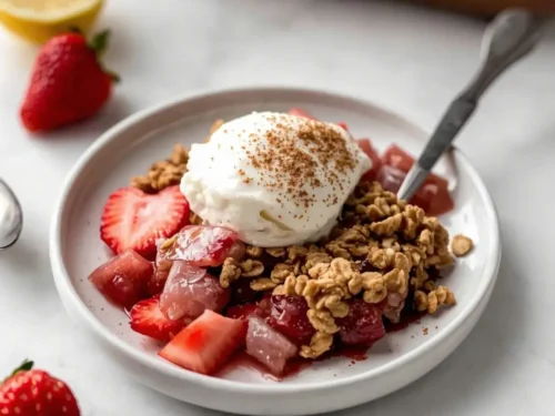 strawberry rhubarb crisp summer