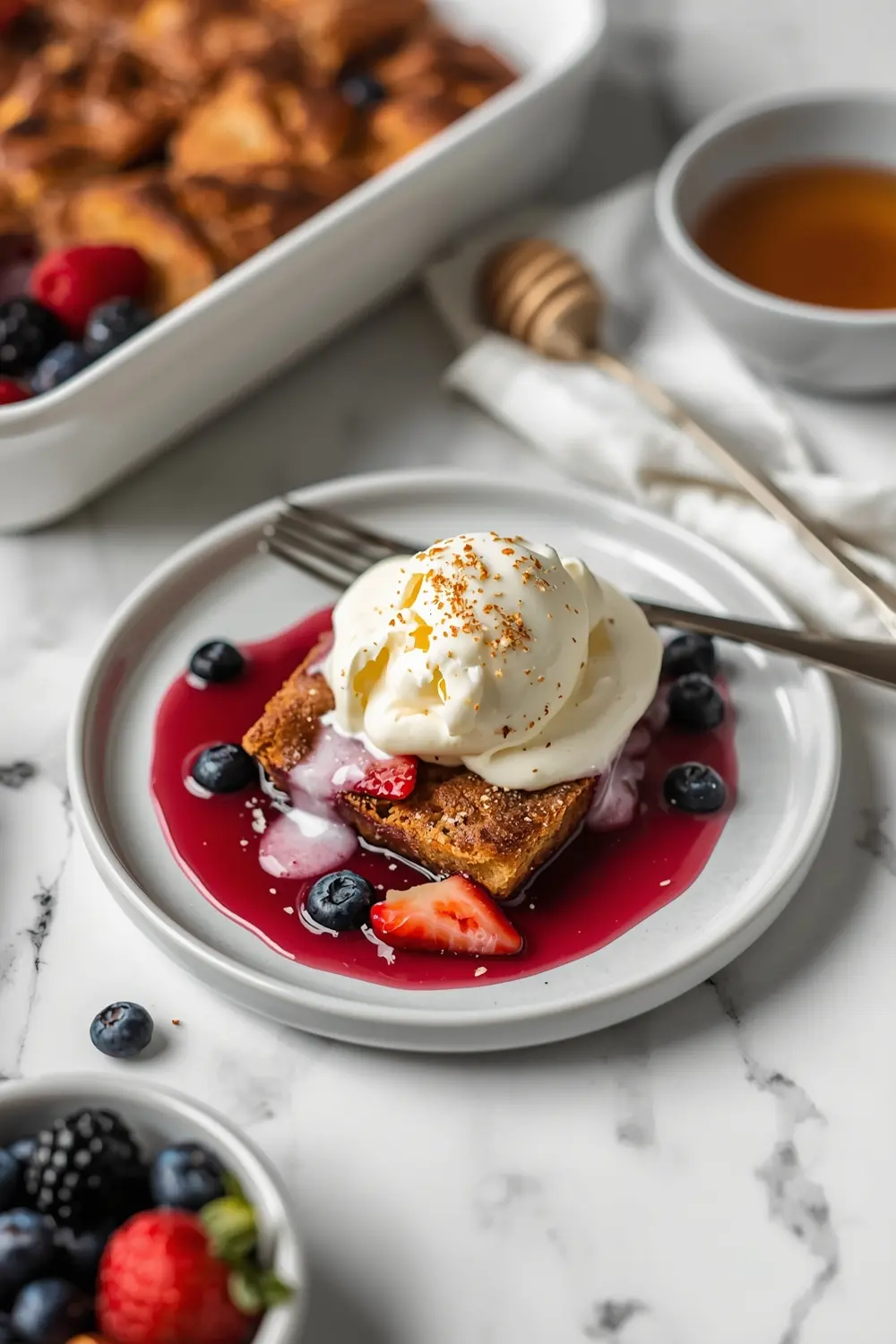 summer berry bread pudding
