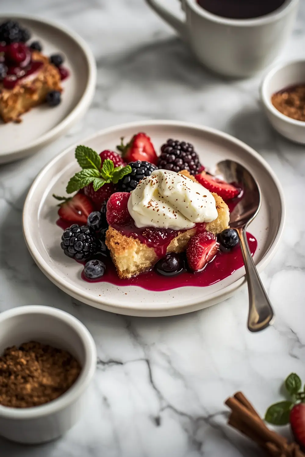 summer berry bread pudding