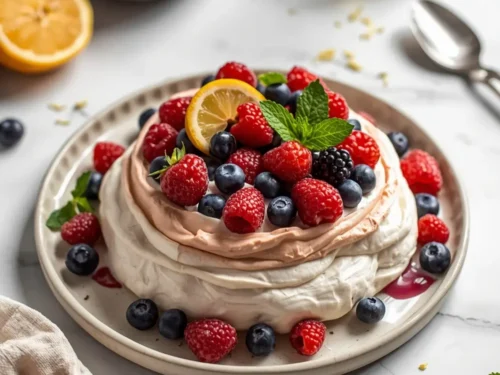 summer berry pavlova