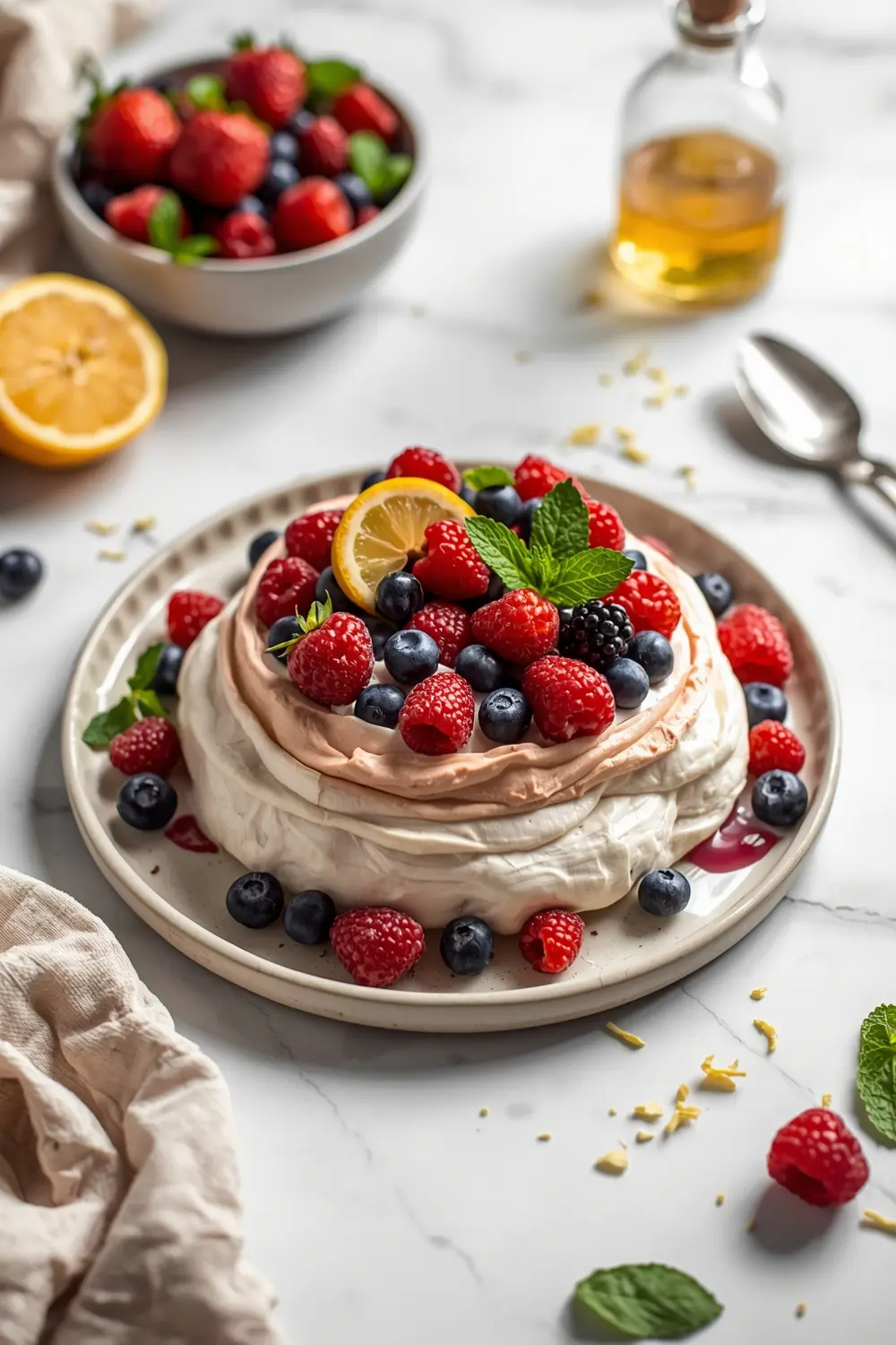 summer berry pavlova
