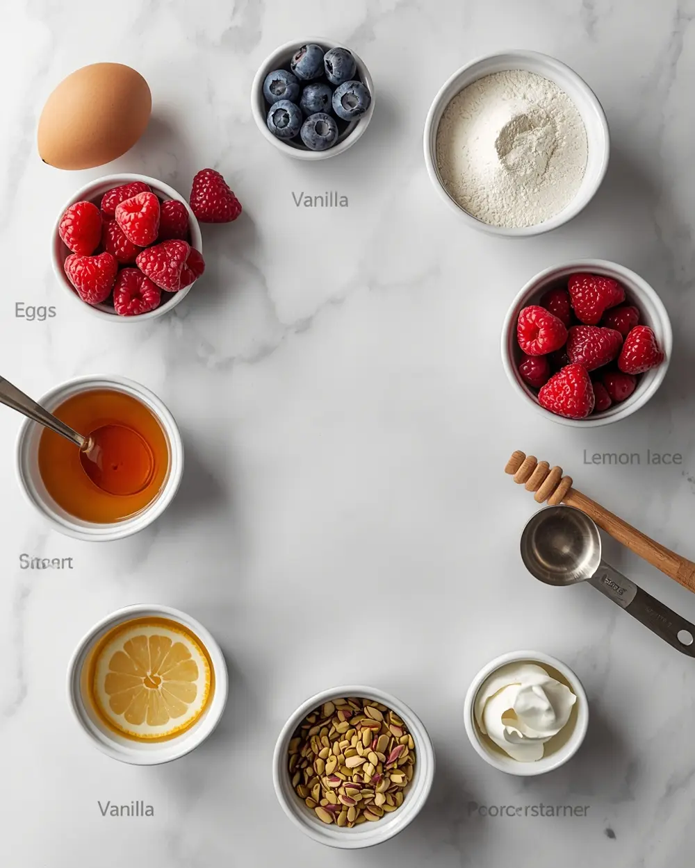 Ingredients for summer berry pavlova