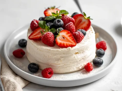summer fruit angel food cake
