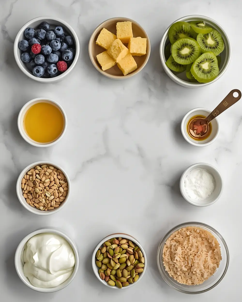 Ingredients for summer fruit trifle no bake