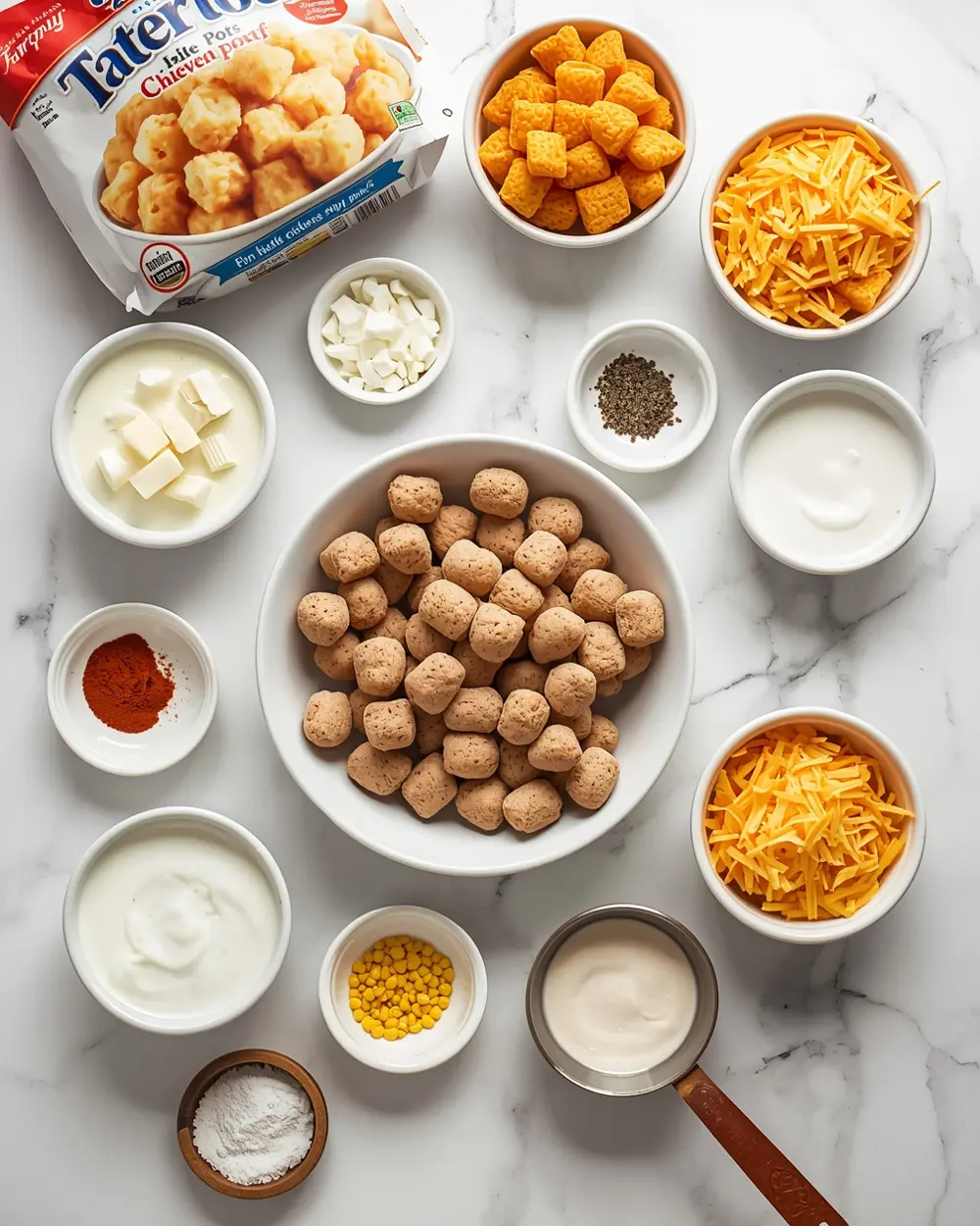 Ingredients for tater tot casserole