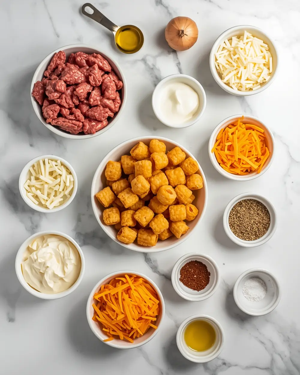 Ingredients for tater tot casserole
