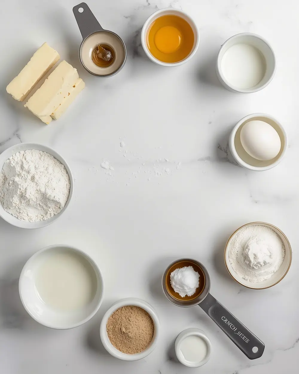 Ingredients for vanilla cupcakes